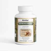 RixVital Ashwagandha Organic Withania somnifera Root & Black Pepper.