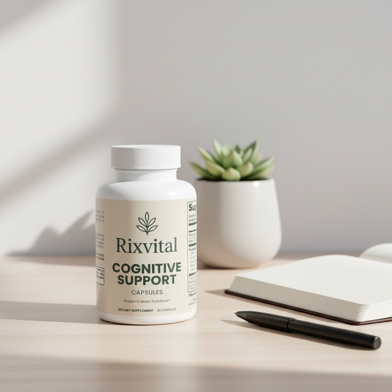 Cognitive Support supplement in a modern wellness setting