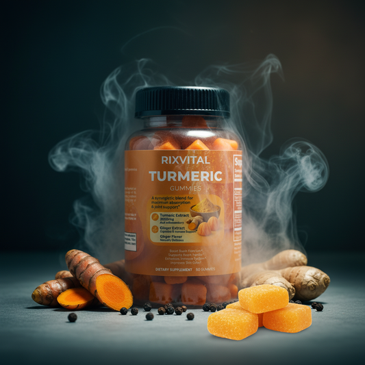 Moody lighting with cut turmeric root revealing golden interior